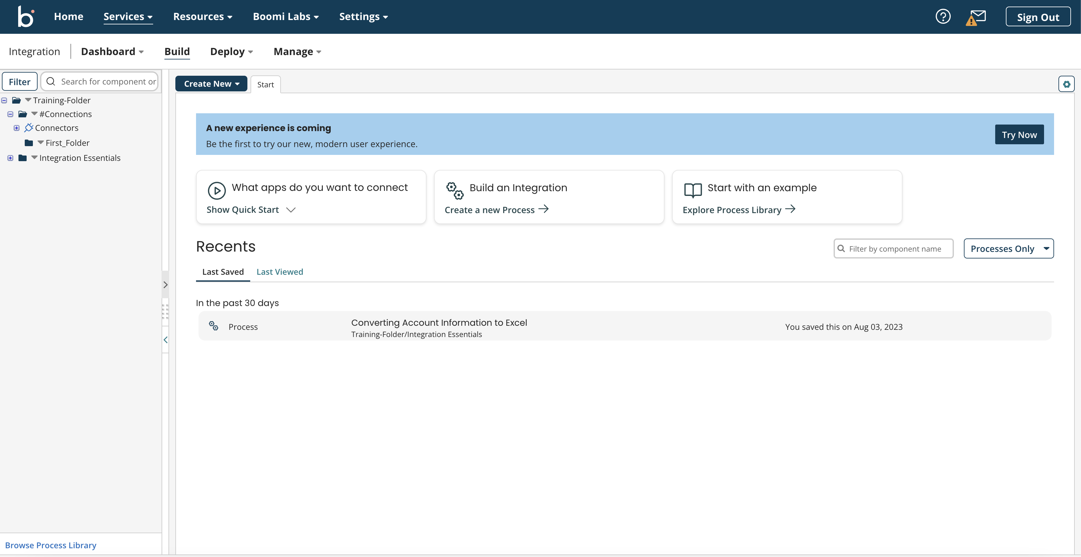 Saved folder with new name